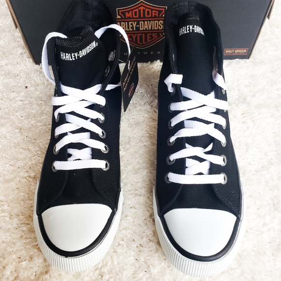 Harley-Davidson Women's Black Canvas Sneakers - Picture 2 of 6